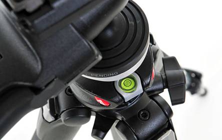 There is a bubble level which is used in the camera tripod.